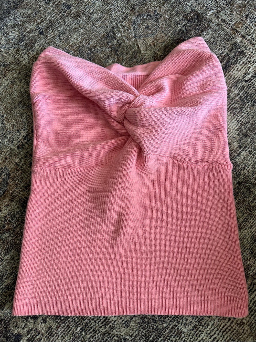 Pink Knit Twist-Front Women's Large Sweater Tube Top